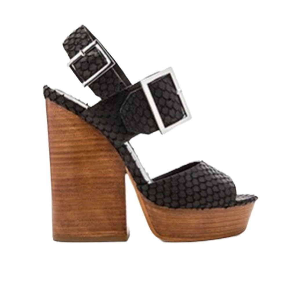 Ash, Black Leather Platform Size EU 37/ US 7 #002